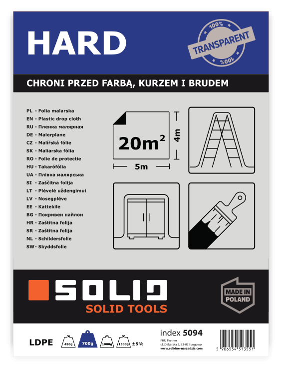 Folie de protectie transparenta 5x4m 700gr Solid Tools [2]