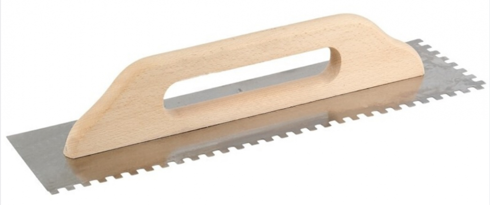 Gletiera inox tip Elvetiana maner lemn cu dinti de 10mm  Inter-S 13x48cm [1]