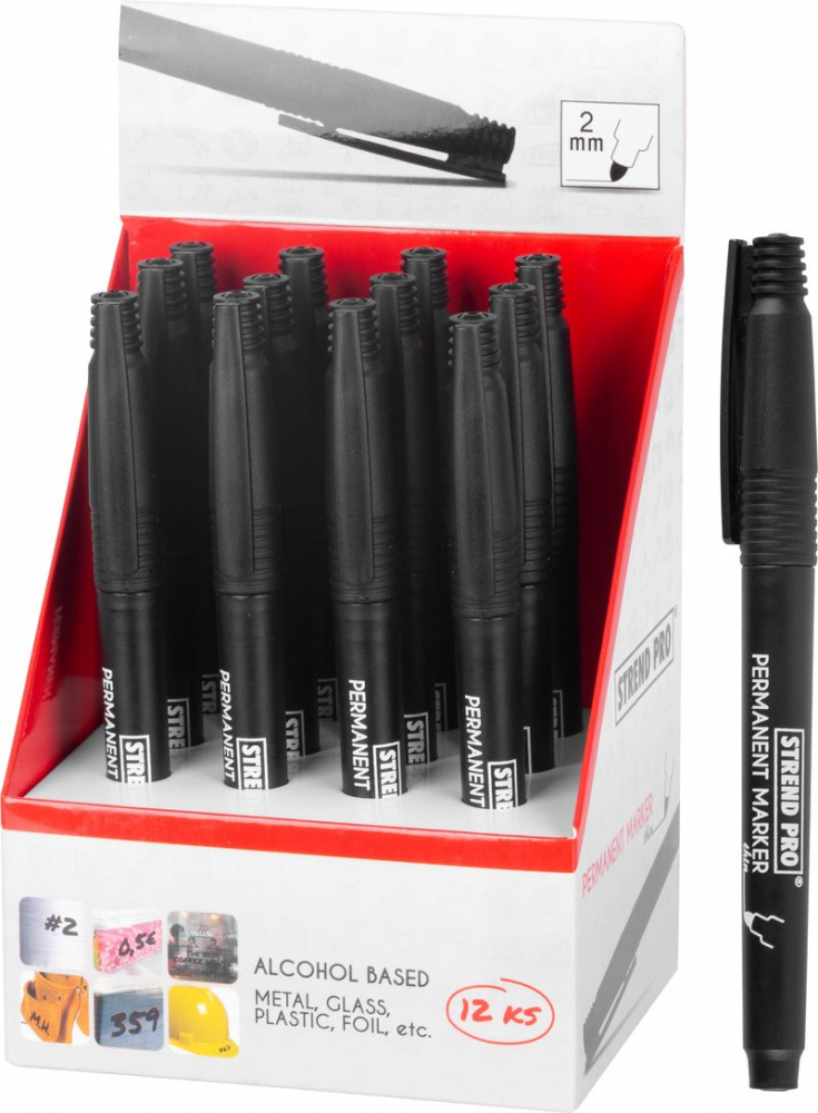 Marker permanent cu varf subtire negru SK [2]