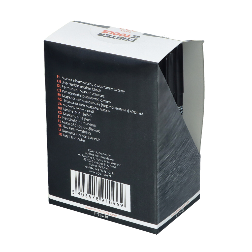 Marker permanent subtire negru cu 2 varfuri Faster Tools [6]