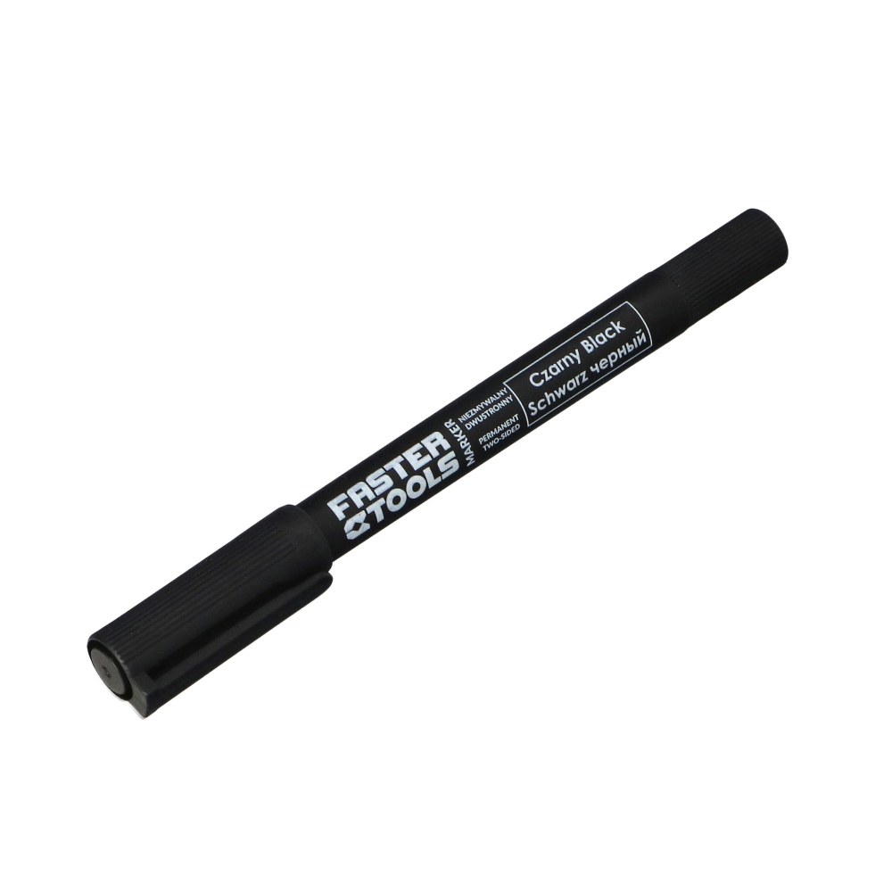 Marker permanent subtire verde cu 2 varfuri Faster Tools [2]