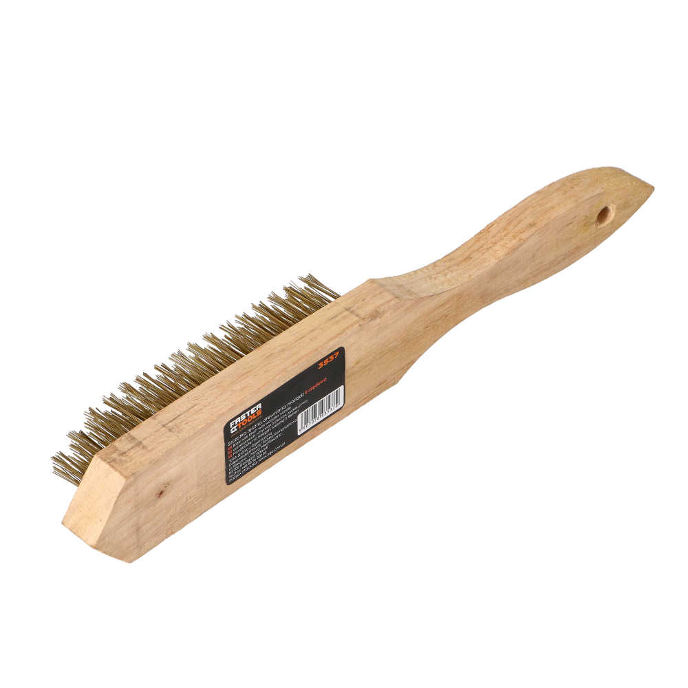 Perie sarma cu maner din lemn si 6 randuri de perii din alama Faster Tools [2]