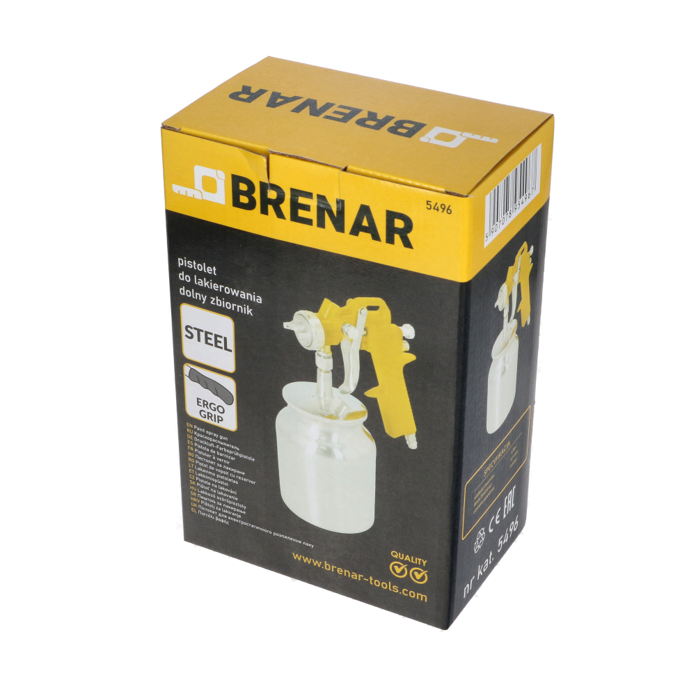 Pistol pentru vopsit cu aer si rezervor in jos 0.8l Brenar [3]