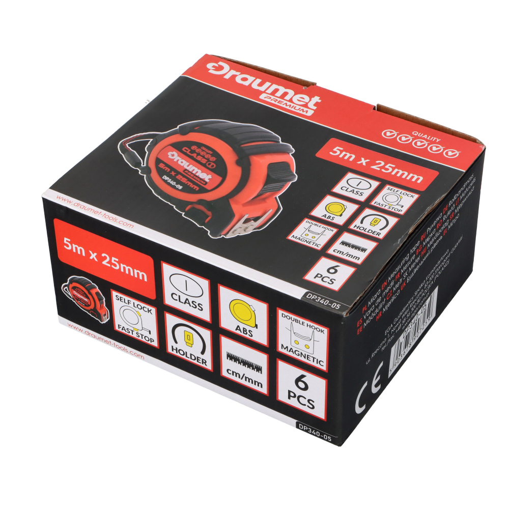 Ruleta PRO 5mx25mm Fast-Stop Draumet [6]