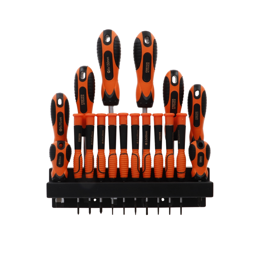 Set 18 surubelnite cruce, drepte si torx cu suport Faster Tools [2]