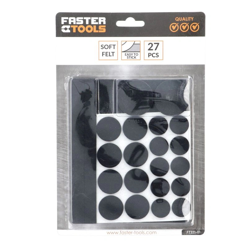 Set 27 pise protectie pentru mobila din fetru negre Faster Tools [4]