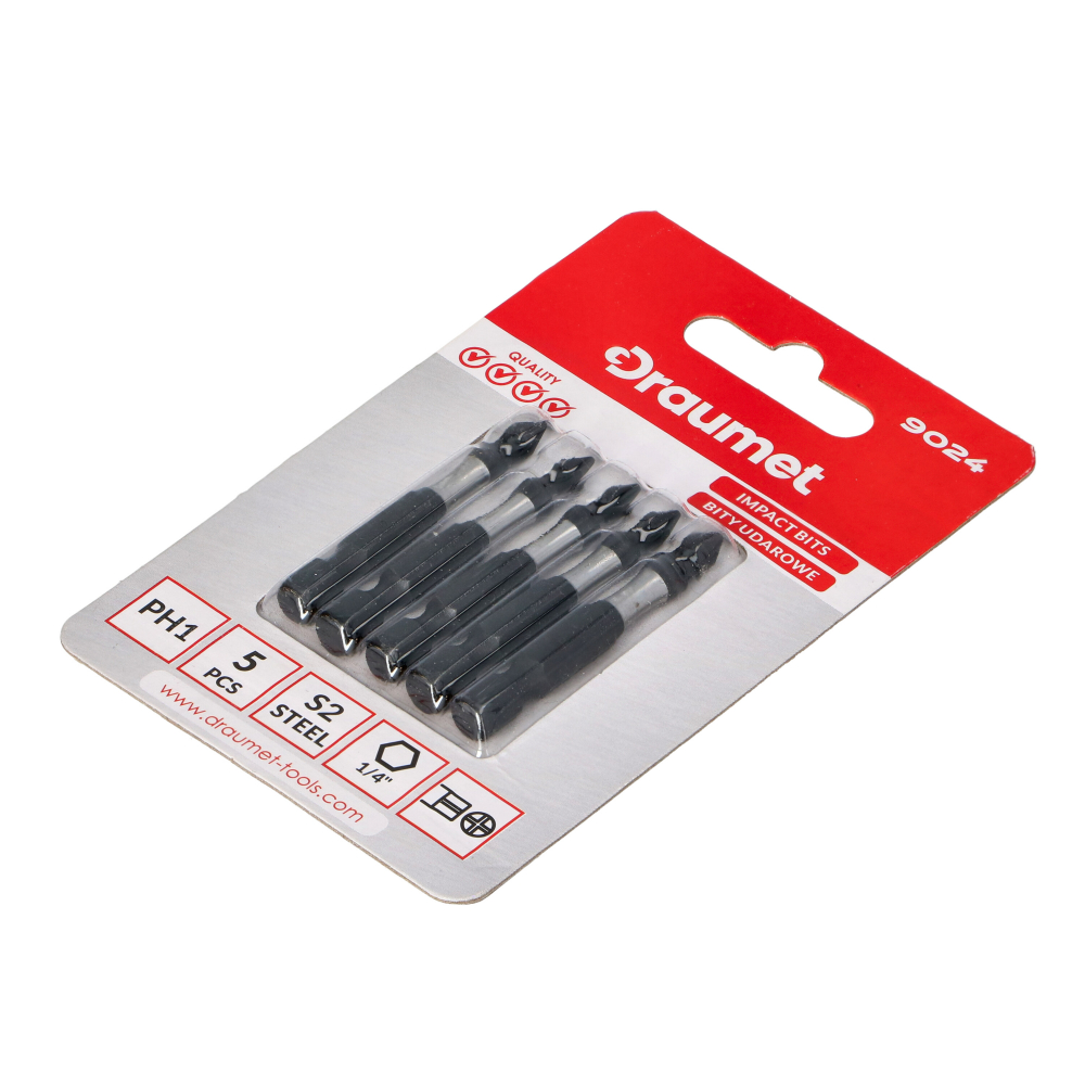 Set 5 biti negri pentru impact profesionali PH1x50mm Draumet [2]