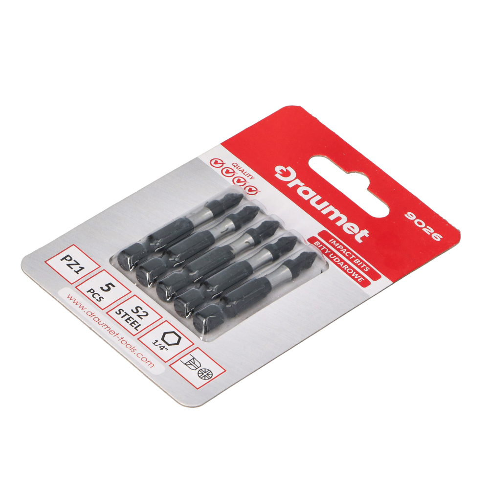 Set 5 biti negri pentru impact profesionali PZ2x50mm Draumet [2]