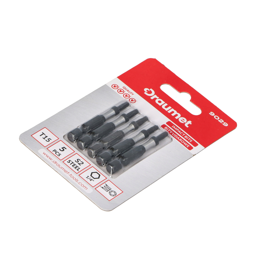 Set 5 biti negri pentru impact profesionali T30x50mm Draumet [2]