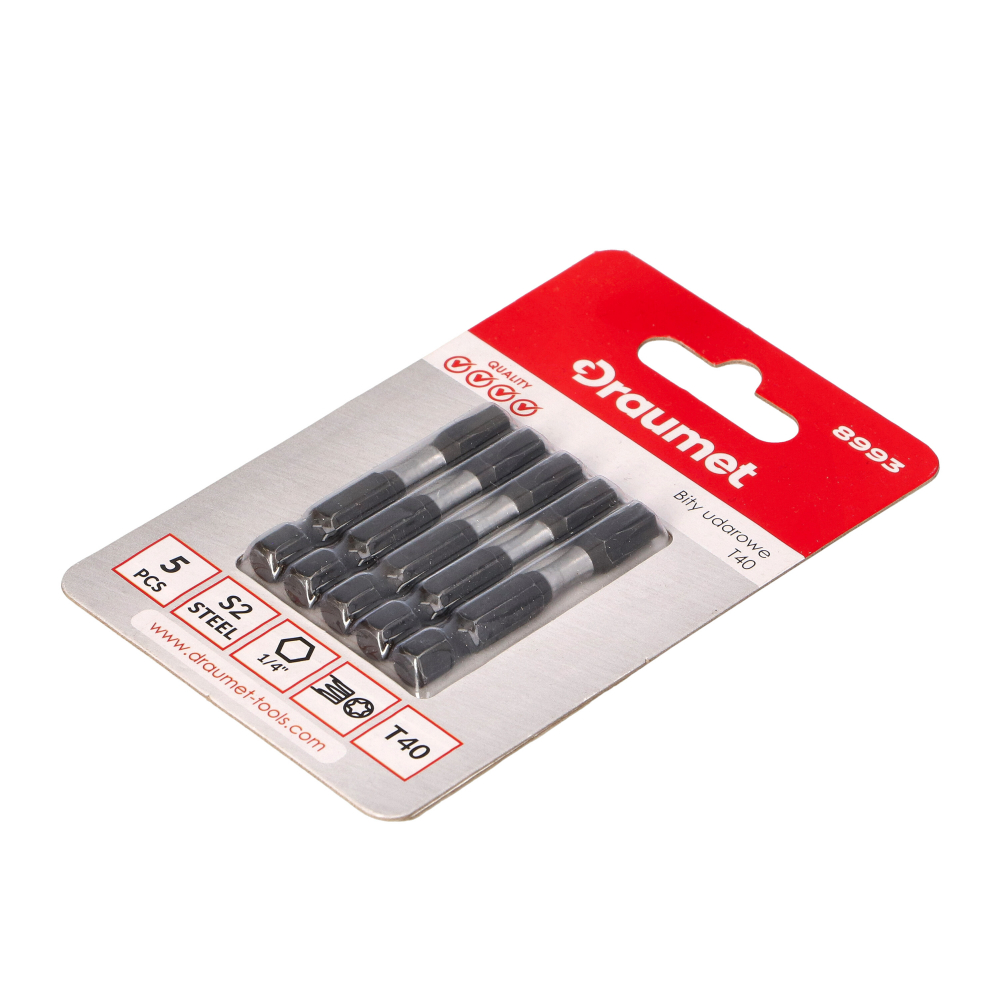 Set 5 biti negri pentru impact profesionali T40x50mm Draumet [2]