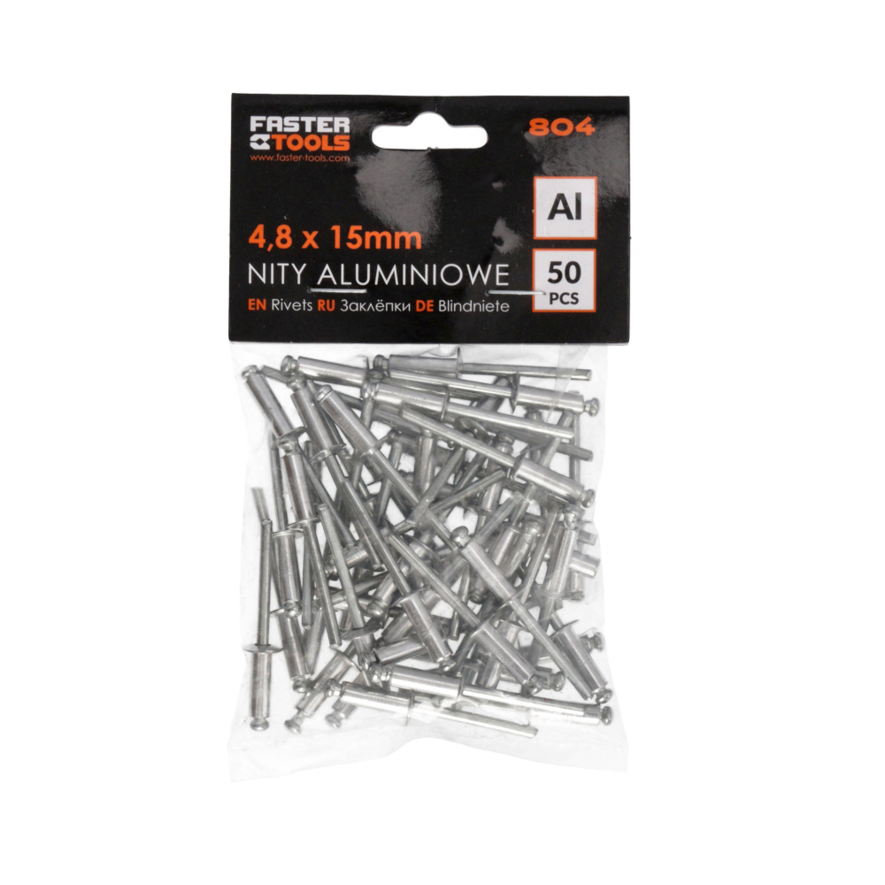 Set 50buc 4.8x23mm popnituri din aluminiu Faster Tools [2]
