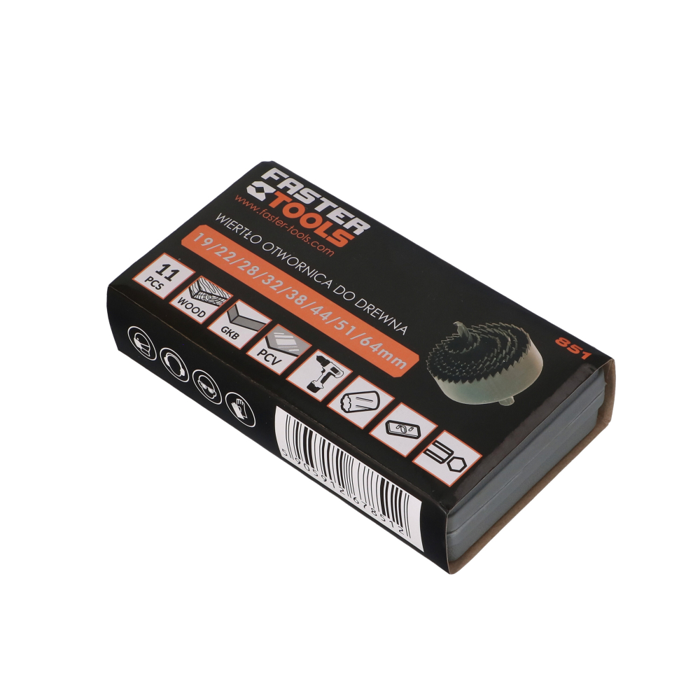 Set 8 freze max: 64mm pentru lemn, plstic si rigips Faster Tools [3]