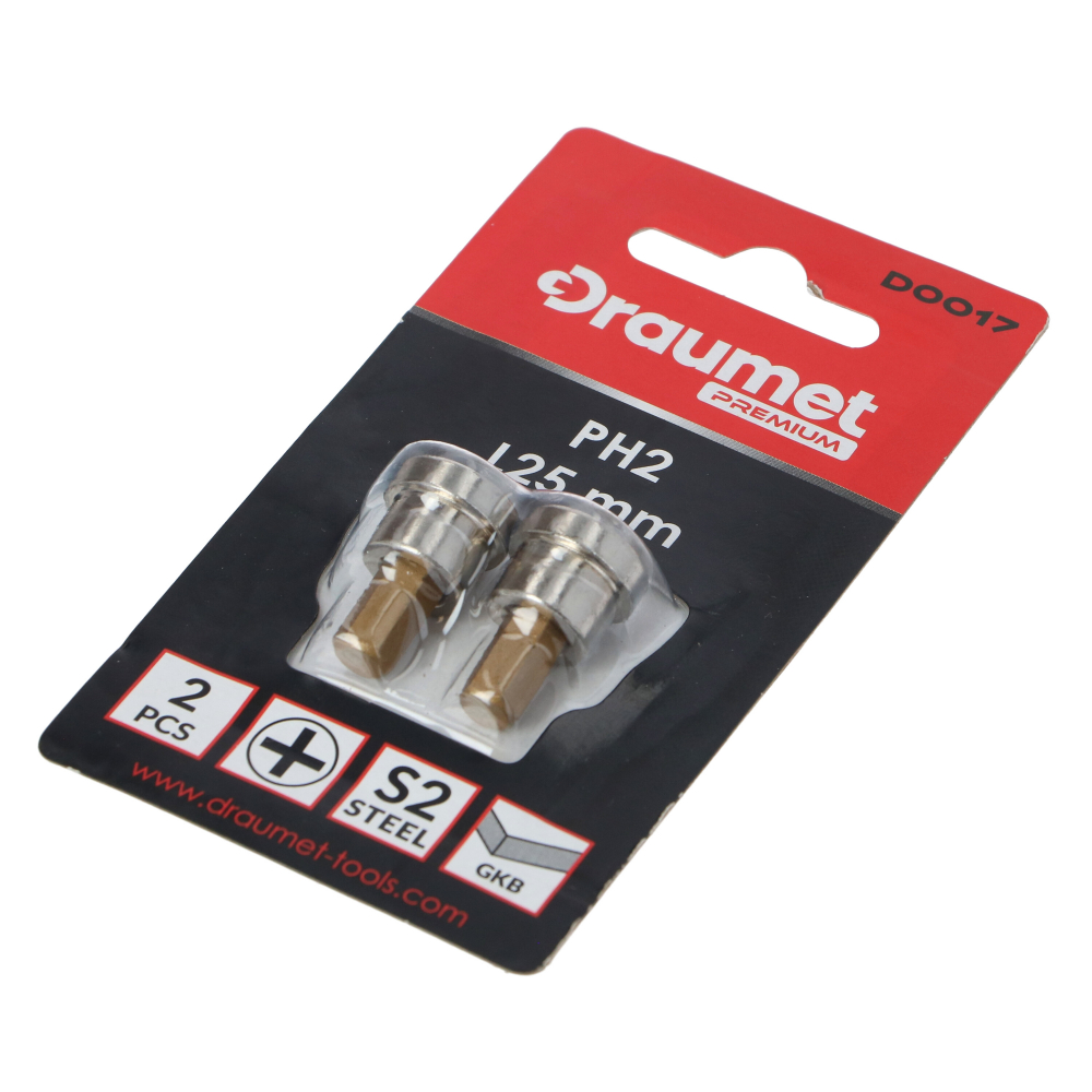 Set biti PH2 cu opritor titanizati profesionali pentru rigipsari 2buc/set Draumet [2]