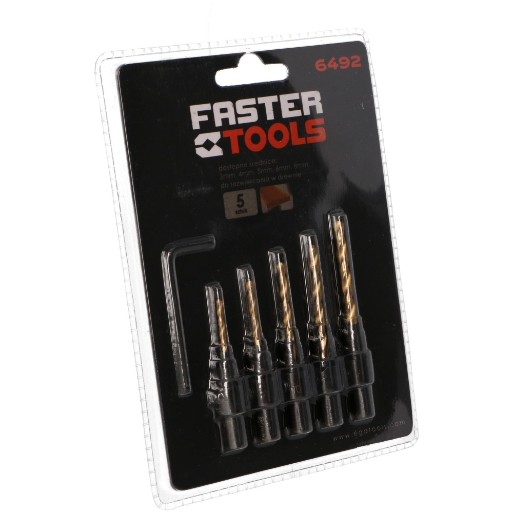 Set burghie lemn pentru mobila cu tesitor 5buc/set Faster Tools [2]