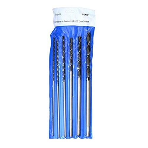 Set de burghie pentru lemn Geko, 4-12mm / 300mm, 6 piese, G38105 [1]