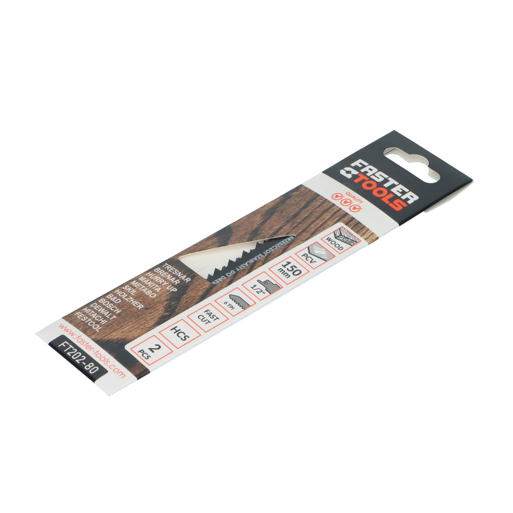 Set panze pentru ferastrau sabie pentru lemn 150mm 2buc/set Faster Tools [3]