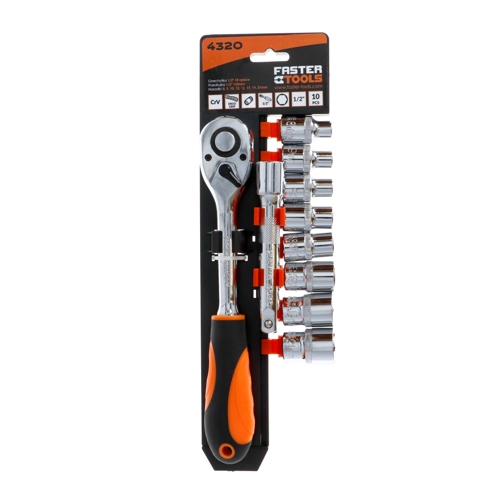 Set tubulare 1/2 10 piese 8-21mm Faster Tools [2]