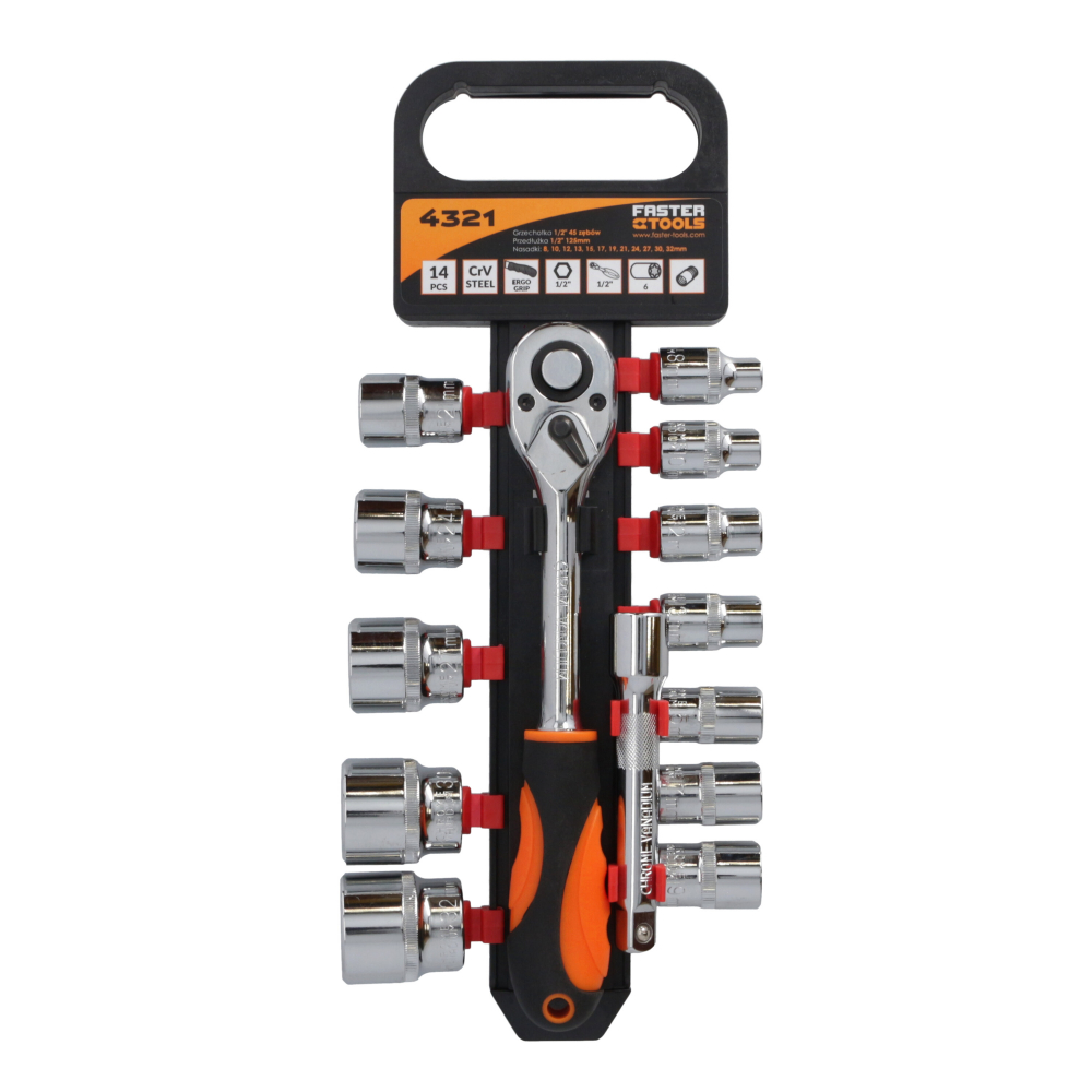 Set tubulare 1/2 14 piese 8-32mm Faster Tools [2]