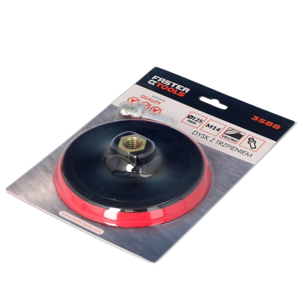 Suport disc cu velcro 125mm + adaptor bormasina Faster Tools [3]
