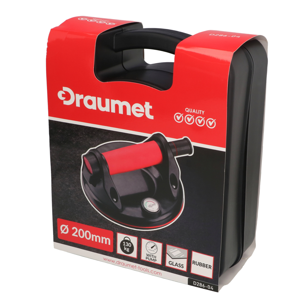 Ventuza profesionala cu pompa de vid si manometru 200mm - 130kg Draumet [7]