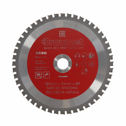 Disc 185x20mm gaura pentru ferastrau circular METAL-LEMN diametru  48 dinti Draumet [1]