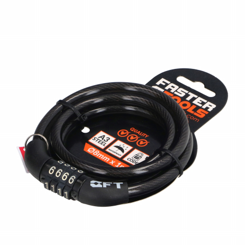 Antifurturi - Antifurt pentru bicicleta sau porti cu cifru 8mmX1m Faster Tools