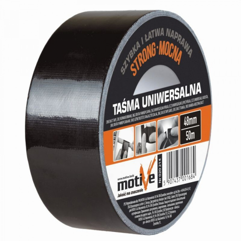 Benzi adezive, avertizare si reparatii - Banda adeziva strong duct tape neagra profesionala 48mmx50m Motive