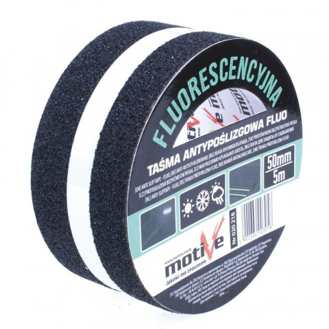 Benzi anti-alunecare - Banda adeziva pentru anti-alunecare neagra – fosforescenta 50mmx5m Motive