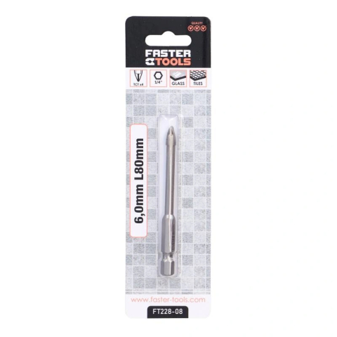 Burghiu in cruce pentru ceramica si sticla 6mm Faster Tools [7]