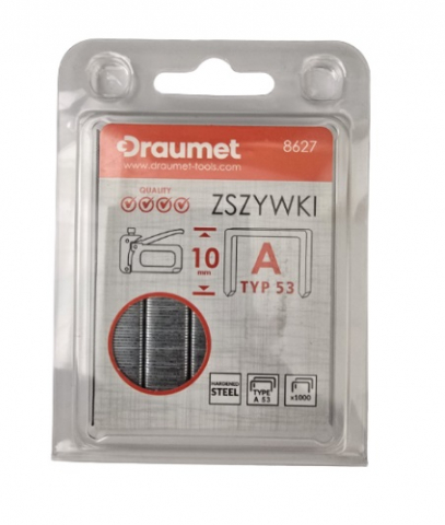 Capsatoare si capse pentru tapiterie - Capse pentru tapiterie 10mm tip A53 profesionale 1000buc/set Draumet