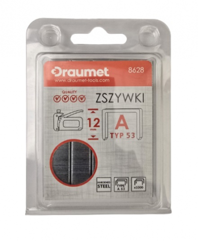 Capsatoare si capse pentru tapiterie - Capse pentru tapiterie 12mm tip A53 profesionale 1000buc/set Draumet