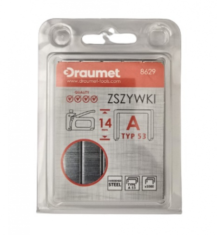 Capsatoare si capse pentru tapiterie - Capse pentru tapiterie 14mm tip A53 profesionale 1000buc/set Draumet