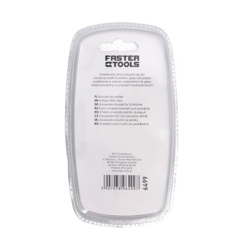 Cheie pentru dulapurile tehnice 4  + bit cu 2 capete Faster Tools [3]