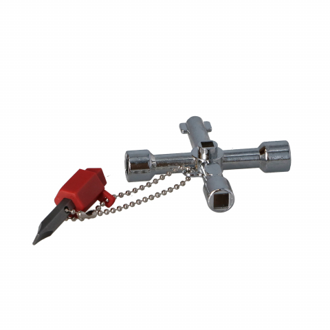 Alte scule de mana - Cheie pentru dulapurile tehnice 4  + bit cu 2 capete Faster Tools
