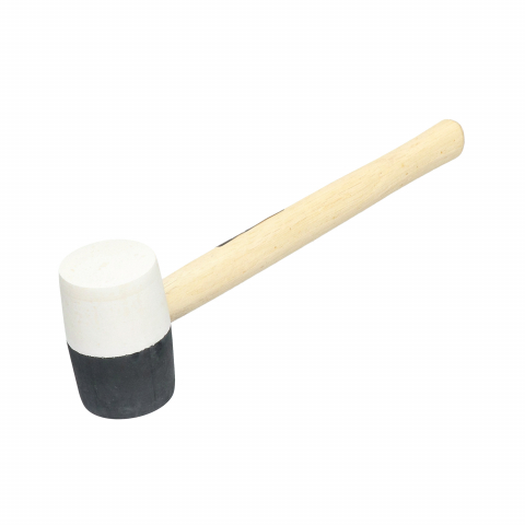 Ciocane cauciucate - Ciocan cauciuc alb-negru cu maner din lemn 225gr Faster Tools