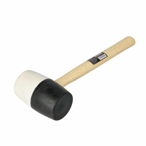 Ciocane cauciucate - Ciocan cauciuc alb-negru cu maner din lemn 460gr Faster Tools