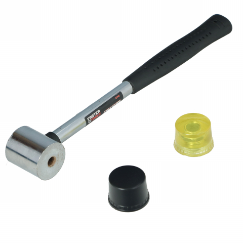 Ciocan cauciuc galben-negru cu maner metalic 370gr Faster Tools [1]