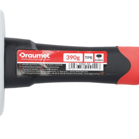 Ciocan cauciucat alb cu maner din fibra 390Gr Draumet [4]