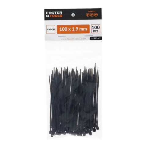 Coliere din plastic albe 1.9x100mm 100buc/set Faster Tools [3]