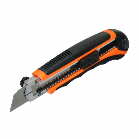 Cuttere si lame pentru cutter - Cutter universal din plastic cu sina metalica 25mm cu rotita de blocare Faster Tools