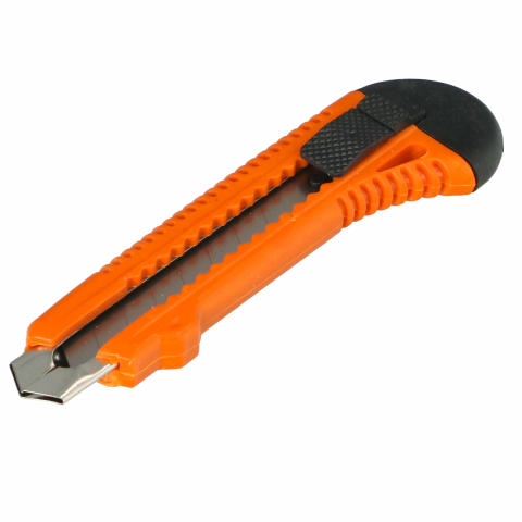 Cuttere si lame pentru cutter - Cutter universal din plastic cu sina metalica 18mm cu blocare Faster Tools