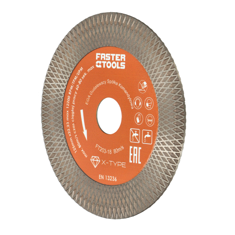 Taiere umeda si uscata - Disc diamantat DUAL-PART 125x2mm pentru granit, marmura, gresie Faster Tools