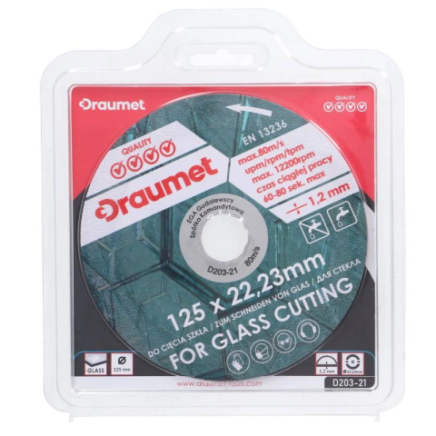 Disc diamantat pentru taiere sticla 125x1.2mm Draumet [4]