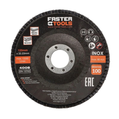 Disc lamelar INOX 125mm P100 Faster Tools [5]