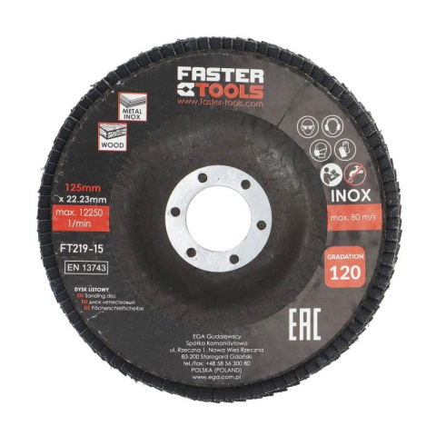 Disc lamelar INOX 125mm P120 Faster Tools [3]