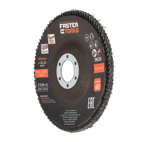 Discuri lamelare cu smirghel - Disc lamelar INOX 125mm P60 Faster Tools