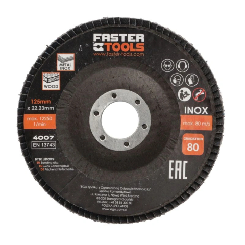 Disc lamelar INOX 125mm P80 Faster Tools [5]