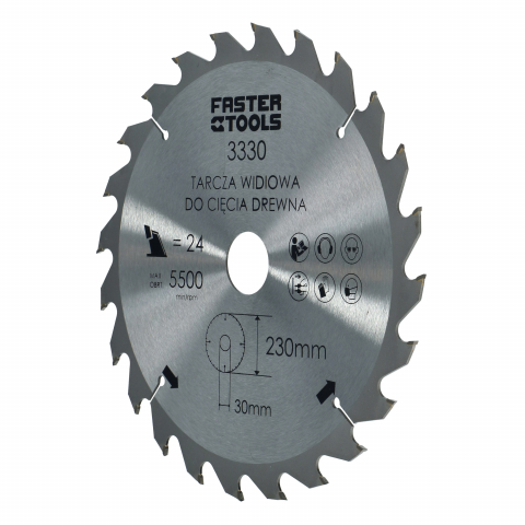 Discuri pentru taiere si slefuire - Disc 190x30mm gaura pentru ferastrau circular diametru 24 dinti Faster Tools