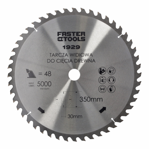 Disc 350x30mm gaura pentru ferastrau circular diametru 48 dinti Faster Tools
