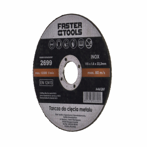 Discuri pentru taiere si polizare metal - Disc pentru taiere inox si metal 115x1.6mm Faster Tools